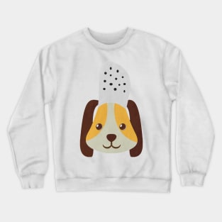 cute doggo with croc on the head orange Crewneck Sweatshirt